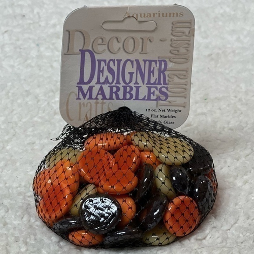 Mega Marbles Pumpkin Assorted Glass Flat Marbles